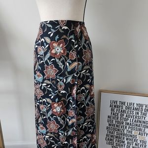 Charter Club deep blue flower print wrap skirt